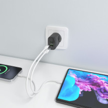 foto de CARGADOR AISENS GAN 30W, 1XUSB-C PD3.0 QC4.0, 1XUSB-A QC3.0, NEGRO
