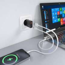 foto de CARGADOR AISENS GAN ULTRA DELGADO 30W USB-C PD3.0 QC4.0 USB-A QC3.0