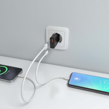foto de CARGADOR AISENS GAN ULTRA DELGADO 30W USB-C PD3.0 QC4.0 USB-A QC3.0