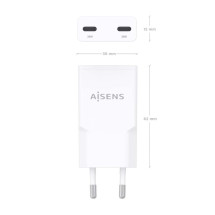 foto de CARGADOR AISENS GAN ULTRA DELGADO 30W 2XUSB-C PD3.0 QC4.0 BLANCO