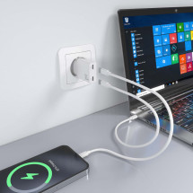foto de CARGADOR AISENS GAN ULTRA DELGADO 30W 2XUSB-C PD3.0 QC4.0 BLANCO