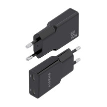 foto de CARGADOR AISENS GAN ULTRA DELGADO 30W 2XUSB-C PD3.0 QC4.0 NEGRO
