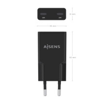 foto de CARGADOR AISENS GAN ULTRA DELGADO 30W 2XUSB-C PD3.0 QC4.0 NEGRO