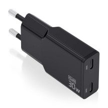 foto de CARGADOR AISENS GAN ULTRA DELGADO 30W 2XUSB-C PD3.0 QC4.0 NEGRO