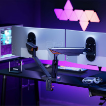 foto de SOPORTE AISENS MESA RGB GAMING CONTRAPESO MONITOR (3 PIV 2 BRAZOS) 17-38