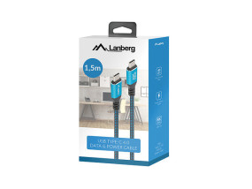 foto de CABLE USB-C 4.0 LANBERG MACHO/MACHO 1.5M 240W 8K 60HZ NEGRO/AZUL