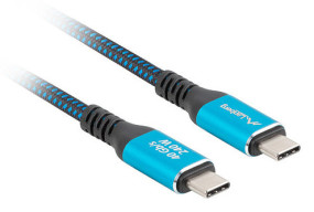 foto de CABLE USB-C 4.0 LANBERG MACHO/MACHO 1M 240W 8K 60HZ NEGRO/AZUL