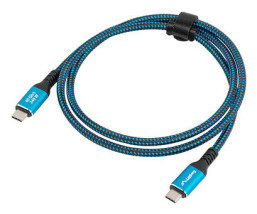 foto de CABLE USB-C 4.0 LANBERG MACHO/MACHO 1M 240W 8K 60HZ NEGRO/AZUL