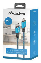 foto de CABLE USB-C 4.0 LANBERG MACHO/MACHO 2M 240W 8K 60HZ NEGRO/AZUL