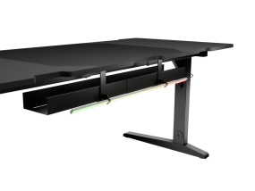 foto de MESA GAMING GENESIS HOLM MODULAR 160 RGB ESQUINA NEGRO 160X75 CM