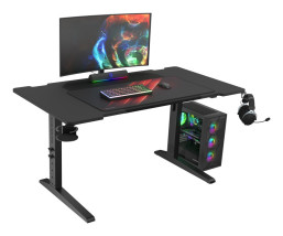 foto de MESA GAMING GENESIS HOLM MODULAR 140 RGB NEGRO 140X75 CM
