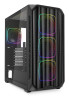 foto de CAJA GAMING ATX SHARKOON AK5M RGB 3XVENT 120MM 2XUSB SN FUENTE NEGRO