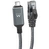 foto de CABLE CONVERTIDOR RED EWENT USB-C 3.1 TO RJ45 CAT6 FTP 1GB GRIS 1,5M