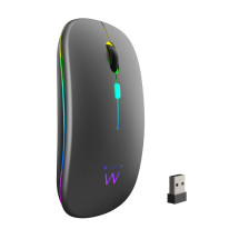 foto de RATON EWENT DUAL NEGRO RGB BLUETOOTH BATERIA RECARGABLE