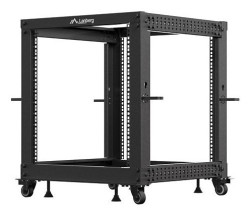 foto de ARMARIO LANBERG ABIERTO RACK 19 12U 600X600 AJUSTABLE HASTA 1100 NEGRO