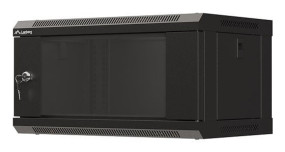 foto de ARMARIO LANBERG MURAL RACK 19 4U 540X350 FLAT PACK NEGRO PUERTA CRISTAL