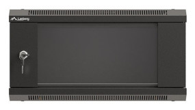 foto de ARMARIO LANBERG MURAL RACK 19 4U 540X350 FLAT PACK NEGRO PUERTA CRISTAL