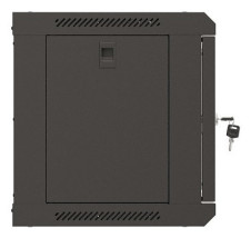 foto de ARMARIO LANBERG MURAL RACK 19 6U 540X350 FLAT PACK NEGRO PUERTA CRISTAL