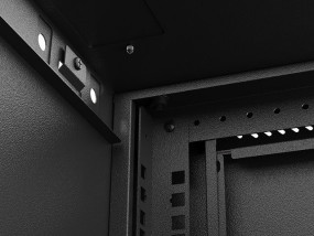 foto de ARMARIO LANBERG MURAL RACK 19 6U 540X350 FLAT PACK NEGRO PUERTA CRISTAL