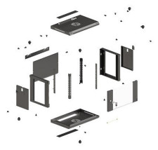 foto de ARMARIO LANBERG MURAL RACK 19 6U 540X350 FLAT PACK NEGRO PUERTA CRISTAL