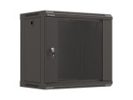 foto de ARMARIO LANBERG MURAL RACK 19 9U 540X350 FLAT PACK NEGRO PUERTA CRISTAL