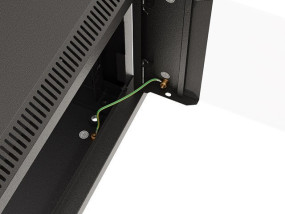 foto de ARMARIO LANBERG MURAL RACK 19 9U 540X350 FLAT PACK NEGRO PUERTA CRISTAL