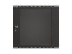 foto de ARMARIO LANBERG MURAL RACK 19 9U 540X350 FLAT PACK NEGRO PUERTA CRISTAL