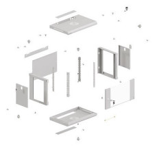 foto de ARMARIO LANBERG MURAL RACK 19 4U 540X350 FLAT PACK GRIS PUERTA CRISTAL