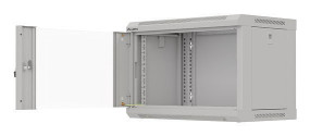 foto de ARMARIO LANBERG MURAL RACK 19 6U 540X350 FLAT PACK GRIS PUERTA CRISTAL