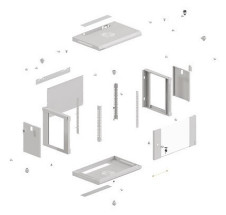 foto de ARMARIO LANBERG MURAL RACK 19 6U 540X350 FLAT PACK GRIS PUERTA CRISTAL