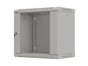 foto de ARMARIO LANBERG MURAL RACK 19 9U 540X350 FLAT PACK GRIS PUERTA CRISTAL
