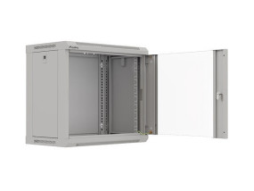 foto de ARMARIO LANBERG MURAL RACK 19 9U 540X350 FLAT PACK GRIS PUERTA CRISTAL