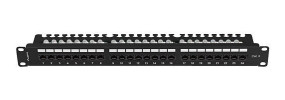 foto de PATCH PANEL LANBERG 24 PUERTOS 1U 19 CAT.6 UTP CON ORGANIZADOR CABLES NEGRO