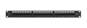 foto de PATCH PANEL LANBERG 24 PUERTOS 1U 19 CAT.6A UTP CON ORGANIZADOR CABLES NEGRO