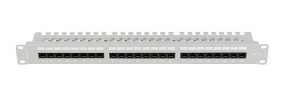 foto de PATCH PANEL LANBERG 24 PUERTOS 1U 19 CAT.6 UTP CON ORGANIZADOR CABLES GRIS