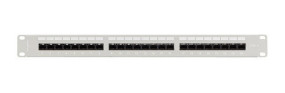 foto de PATCH PANEL LANBERG 24 PUERTOS 1U 19 CAT.6 UTP CON ORGANIZADOR CABLES GRIS