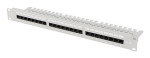 PATCH PANEL LANBERG 24 PUERTOS 1U 19 CAT.6A UTP CON ORGANIZADOR CABLES GRIS