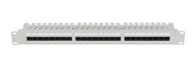 foto de PATCH PANEL LANBERG 24 PUERTOS 1U 19 CAT.6A UTP CON ORGANIZADOR CABLES GRIS