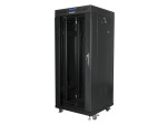 foto de ARMARIO LANBERG 19 27U 600X600 FLAT PACK NEGRO PUERTA CRISTAL CON LCD V2