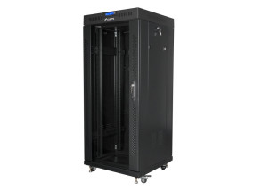 foto de ARMARIO LANBERG 19 27U 600X600 FLAT PACK NEGRO PUERTA CRISTAL CON LCD V2