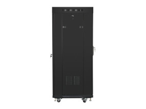 foto de ARMARIO LANBERG 19 27U 600X600 FLAT PACK NEGRO PUERTA CRISTAL CON LCD V2