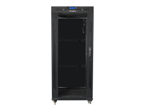 foto de ARMARIO LANBERG 19 27U 600X600 FLAT PACK NEGRO PUERTA CRISTAL CON LCD V2