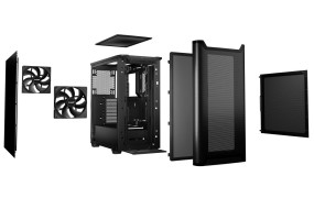 foto de CAJA BEQUIET PURE BASE  AIRFLOW 501 ATX 2XVENT 140 MM S/N NEGRO