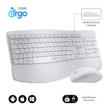 foto de COMBO TECLADO RATON SUBBLIM PROWAVE ERGO INALAMBRICO BLANCO