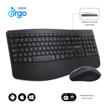 foto de COMBO TECLADO RATON SUBBLIM PROWAVE ERGO INALAMBRICO NEGRO