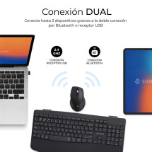 foto de COMBO TECLADO RATON SUBBLIM PROWAVE ERGO INALAMBRICO NEGRO