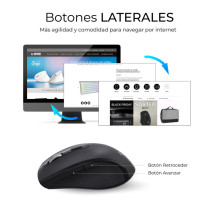 foto de COMBO TECLADO RATON SUBBLIM PROWAVE ERGO INALAMBRICO NEGRO