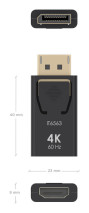 foto de CONVERSOR AISENS DISPLAYPORT A HDMI 4K@60HZ DP/M-HDMI/H NEGRO