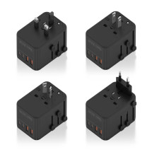 foto de ADAPTADOR AISENS ENCHUFE UNIVERSAL VIAJE CARGADOR USB GAN 25W NEGRO