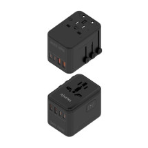 foto de ADAPTADOR AISENS ENCHUFE UNIVERSAL VIAJE CARGADOR USB GAN 25W NEGRO